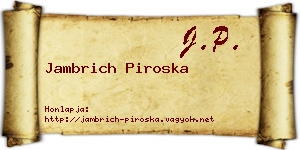 Jambrich Piroska névjegykártya