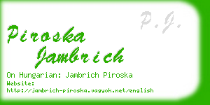 piroska jambrich business card